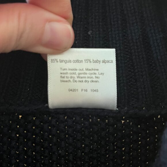 Like New Navy Fair Indigo Alpaca Cotton Long Sweater with Pockets - Picture 2 of 3